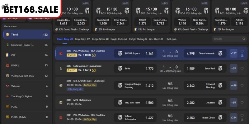 Esports Bet168 – Đấu Trường Điện Tử Cược Tỷ Lệ Siêu Hấp Dẫn 1 Giới thiệu tổng quan Esports Bet168